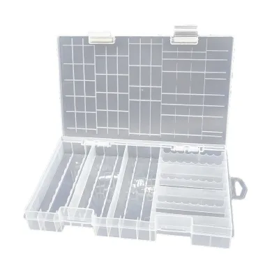 Manufacturer Supply Plastic Multi-section 5th 7th Battery Storage Box 14500/10440 Transparent Wall-hangable Finishing Box