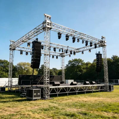 Square Sleeve CE Certified Customizable Aluminum Stage Lighting Truss System with Heavy Load Capacity and Quick Installation