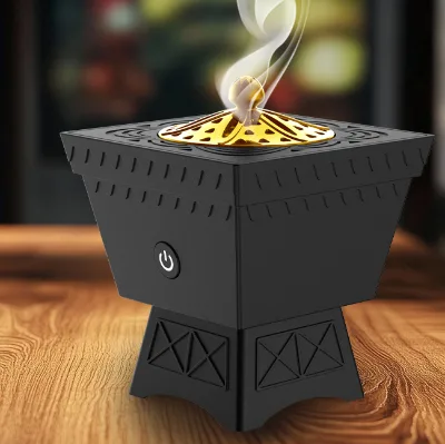 New Modern Incense Burner Black Gold Arab Style Metal Bakhoor Incense Burner for Middle Eastern Aroma Diffuser