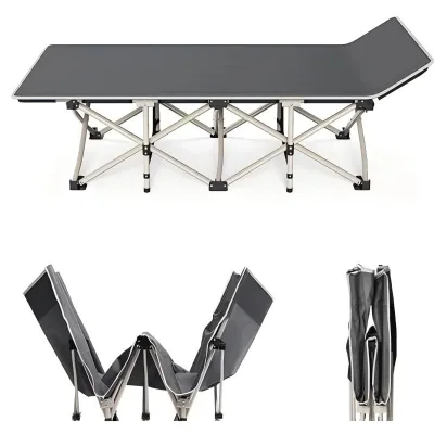 Portable Folding Aluminum Steel Bed Hiking Sleep Comfortably Any Outdoor Setting Easy Bedroom Hospital Living Room