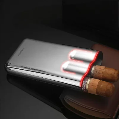 Portable Metal Cigars Box Holder for Single Double or Triple Pack for Cigarette Case Storage Accessories or Gifts