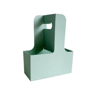 Wholesale Factory Small Green Waterproof Kraft Paper Flower Bag Bouquet Bag with Flat Handle