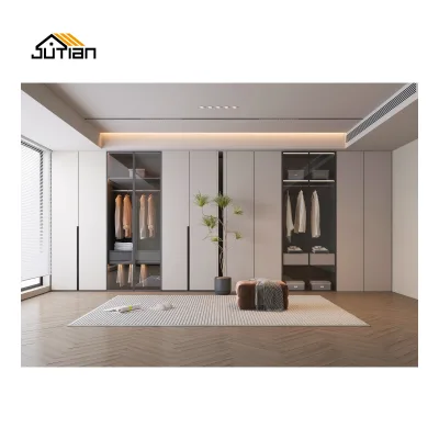 Simple Sliding Swing Doors Wardrobe Closet Cabinets Wooden Chipboard Particle Board MDF Storage Drawers Island Wardrobes