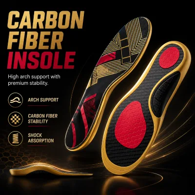 Verified Manufacturer Performance Booster Rigid Sports Comfort Orthotic Arch Support Cycling Training Carbon Fiber Insole