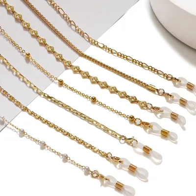 Necklace-style Mask Glasses Chains Metal Eyewear Straps Heart Pattern Individually Packaged Ready-stock Factory-direct Products