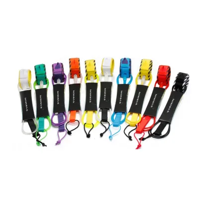 Multicolor Custom Surfboard Leash Surfing Leg Ropes Leash Sup Transparent