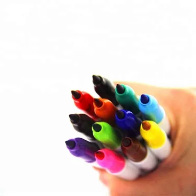 12 Colors Brush Tips Indelible Ink Marker Pen Set
