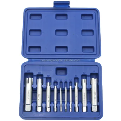 10pcs Broken Tap Extractor Guide Set Easy Out Broken Wire Screw Remover Tools Screw Extractor Wrench Set Drill Bit