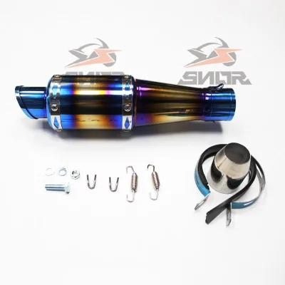 SNOR Motorcycle Modified Stainless Steel Iridescent Exhaust Pipe Street Racing Rear Section Universal Model