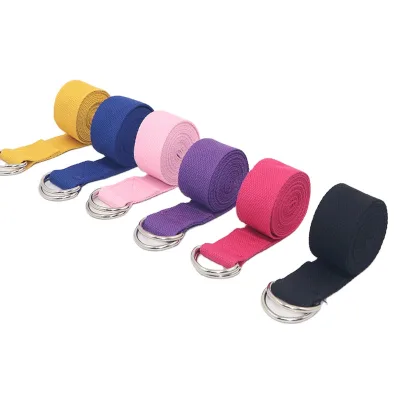 2023 New Premium Stretch Strong LOGO Custom Print ECO Friendly Natural Organic Polyester Carry Yoga Belt Strap