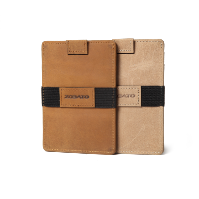 New Arrival Custom Vintage Leather Wallet Men RFID Blocking Men's Card Wallet With Puller Tag