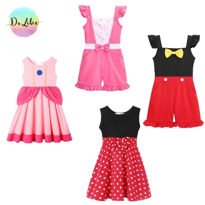 Customization Designer Kids Princess Dresses Cosplay Costume Summer Dress for Baby Girls Jumpsuits