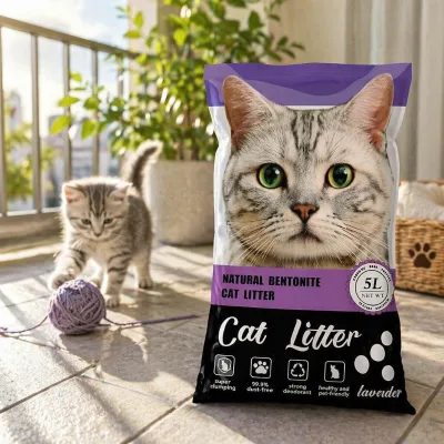 Smooth Round Bentonite Cat Sand Multi Mild Fragrance Easy Scoop Moisture Resistant Factory Direct Supply