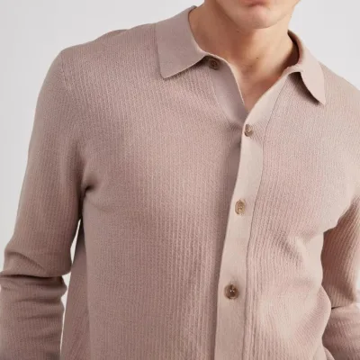 Wool Winter Coat for Men Spring Autumn Business Youth Knitted Cardigan Lapel Color-Matching Warm Sweater Design