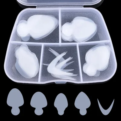 2023 Reusable Soft Silicone Pads Stencil French Forma Sticker Dual Sculpting Forms New Nail Product