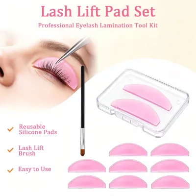 Private Label Lash Lift Shields Flat with Brushes Silicone Thin Korean Lash Lift Pads for Eyelash Extensions Lash Lift Rods