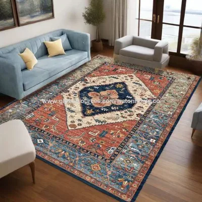 Support Drop Ship Anti Skid Printed Area Rugs Washable Carpet for Living Room