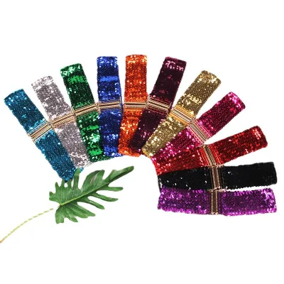 Sequins Belt 6cm Wide Sequins Elastic Belt Alloy Buckle  Waist Seal  Ladies Belts for Dress