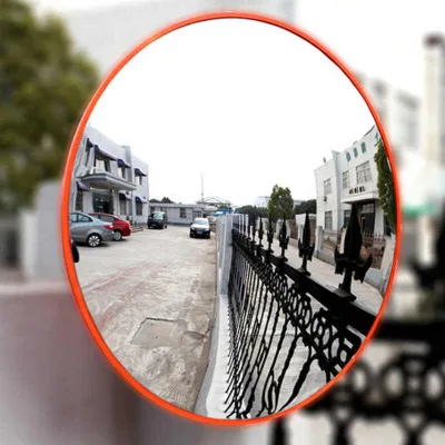 45cm Round Convex Mirror for Road Safety - Wide Angle Traffic Blind Spot