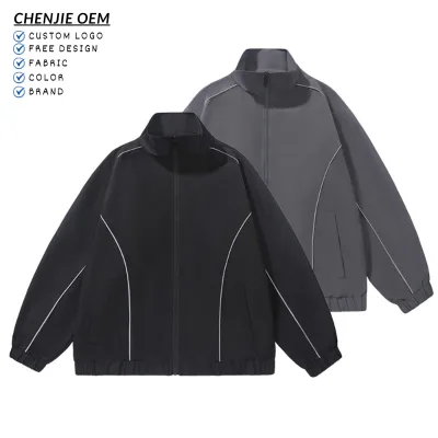Wholesale High Quality Men's Spring Reflective Lines Jackets Custom Designer Breathable Lightweight Jacket