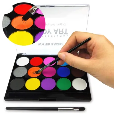Bvew Art Hypoallergenic Safe Non-Toxic Water Based Face Body Paint Kit for Halloween Party Face Painting