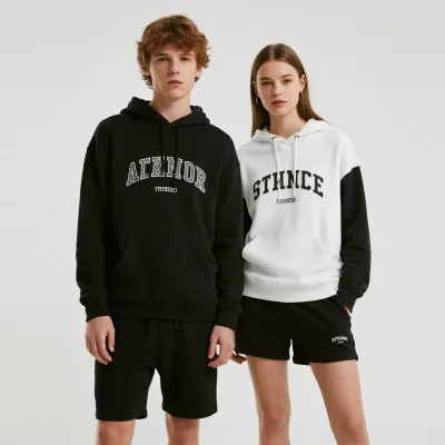 Custom Unisex Printed Hoodie T-Shirts Shorts and Sweatshirt Set Casual Loungewear Hoodies for Men and Women