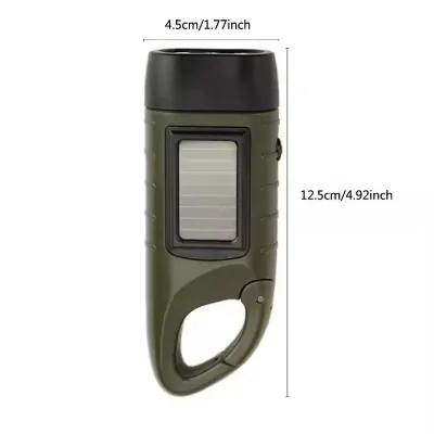 Mini Dynamo Flashlight Emergency Hand Crank Solar Flashlight Rechargeable LED Light Lamp Charging Powerful Torch Camping Light