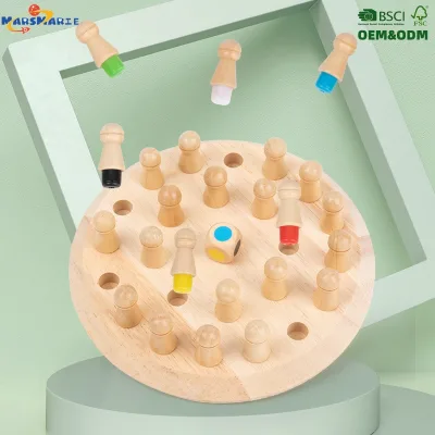 Toys Kids Hot Selling Early Educational Board Games Toy Wooden Colorful Wooden Memory Match Stick Chess Games Toys for Children