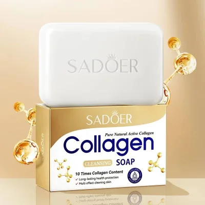 Y OEM/ODM SADOER Natural Collagen Essential Oil Deep Cleansing Whitening Handmade Soap for Face Body All Skin Types Customizable