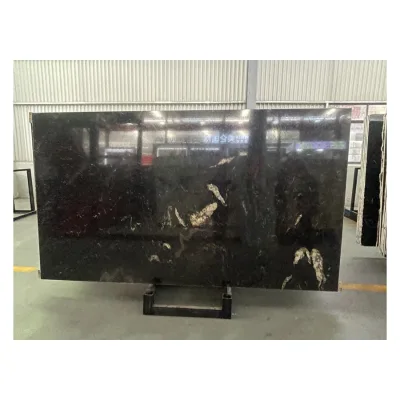 Natural Black Onyx Marble Slab Polished Versatile Modern Living Indoors Outdoors-for Hotels Villas Bedrooms Entry Staircases