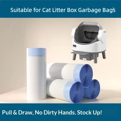 Thick PP Drawstring Scooping Bags for Cat Litter Open Toilet Waste Disposal Convenient Household Pet Supply