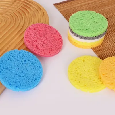 Wood Pulp Cotton Face Wash Puff Clean Wood Pulp Fibers Facial Cleansing Sponge Cleaning Tools Beauty Sponge