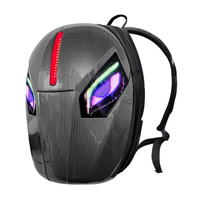 Men's LED Knight Backpack Large Capacity Multi-Function ABS Waterproof Luminous Saddlebags for Outdoor Motorcycles New Design