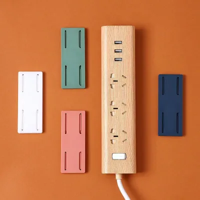 Adhesive Punch-free Socket Holder Wire Plug-in Socket Wall Sticking Cable Manager Hanging Wall Punch-free Plug-in Board