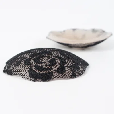 Lace Silicone Breast Petals Round Anti-Bump Nipple Patches Invisible Self-Adhesive Reusable Wholesale