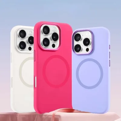 Liquid silicone metal frame phone case suitable for iPhone 11-16 series shockproof phone cases