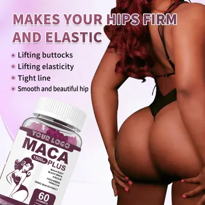 Black Maca Gummies Black Maca Root to Enhance Male Vitality Bigger Buttocks for Women Rich in Amino Acids, Minerals and Vitamins
