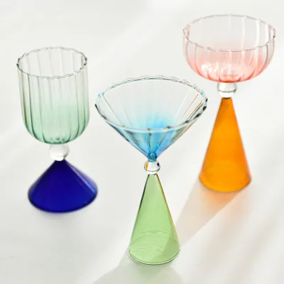 JUXINDA Stemware Features a Creative Gradient Color Design in Glass champagne and Wine Glasses Perfect for Creating Ambiance