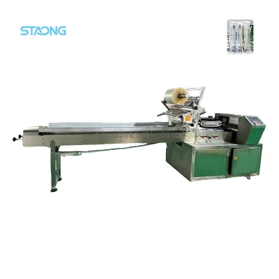 Mini Flow Wrapper Packing Machine Full Scale Flow Pack Machine Vegetable Flow Pack Machine