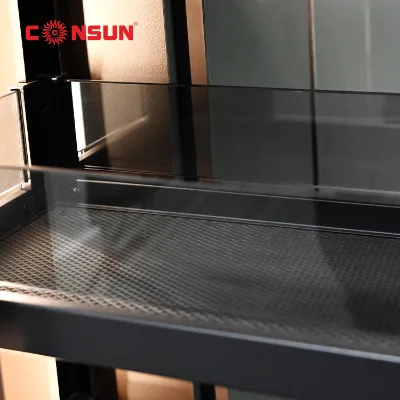 New Design Soft Closing Glass Stainless Steel Kitchen Cabinet Drawer Basket