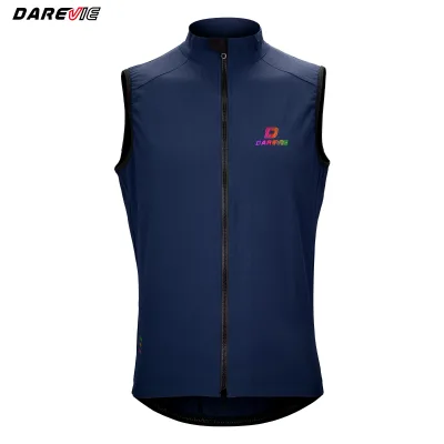 Mens Lightweight Breathable Softshell Cycle Vest Windproof Quick Dry Sleeveless Cycling Jacket Stand Collar Zip up Performance