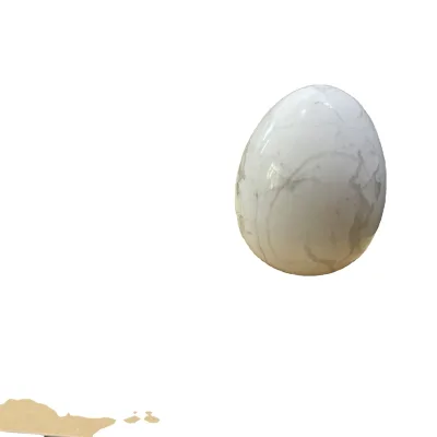 Huiying Wholesale natural stone carved howlite healing crystal egg Crystal Crafts ornaments