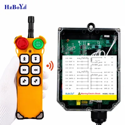 HZBOY Telecontrol Lifting 6 buttons Wireless Industrial Crane Radio Remote Control F24-6D 24V Electric Crane Truck ControlRadio