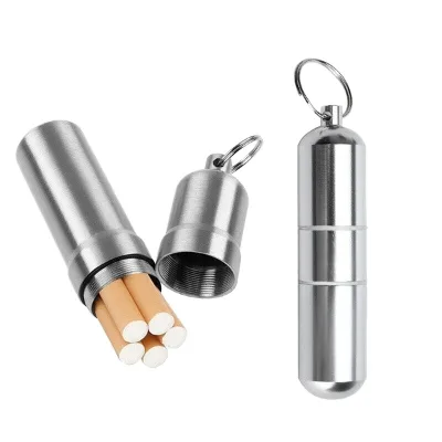 Portable Aluminum Cigarettes Box Waterproof Tin Case Laser Carving for Mens Gift for Pill Toothpick Capsule Accessory Storage