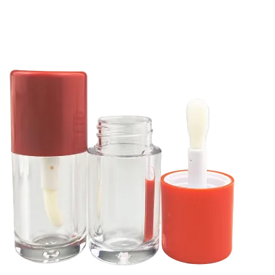 Wholesale Empty Tube Classical Style Round Shape Empty Cap Color Optional Lip Gloss Tube with Big Brush