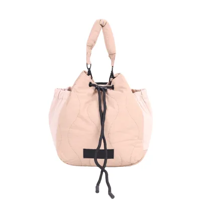 Durable Lightweight Quilted Drawstring Bucket Backpack for Women Water Resistant Casual Everyday Shoulder Bag for Daily Use
