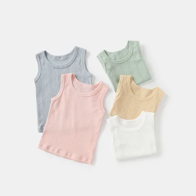 Custom Summer Sleeveless Blouse Top Vest Newborn Toddler Pullover Children Jumper Unisex 100% Cotton Print Long Baby Vest