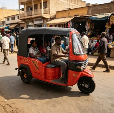 Best-selling 200cc Water-cooled Double-row Open Body Petrol-Powered 5 Passenger Tuk-tuk in Africa
