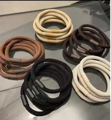 High Quality Fabric Ponytail Hair Band for Women Comfortable Elastic Strip Thread in Simple Solid Color