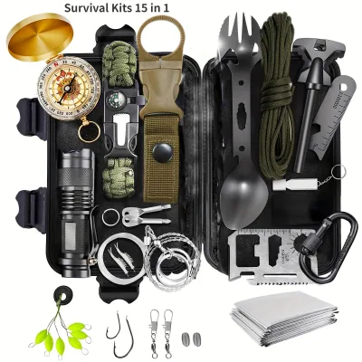 Emergency Survival Kit Portable Emergency Box Tool Fire Starter Essential Tools for Earthquake Adventure